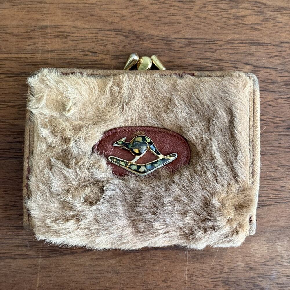 Vintage Fur and Leather Wallet Australian Souvenir